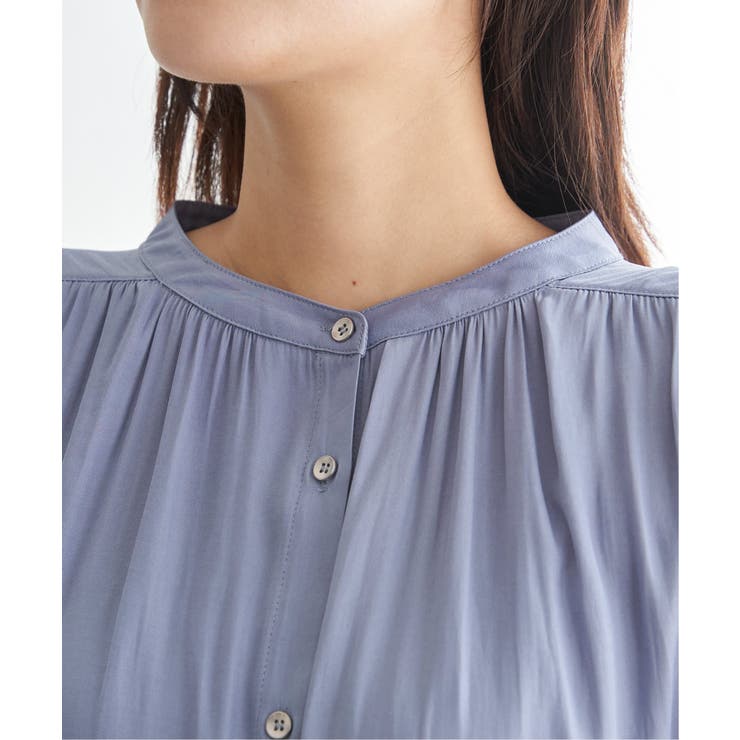 【セットアップ対応】カッセンギャザーフレンチ袖ブラウス | ikka  | 詳細画像25 