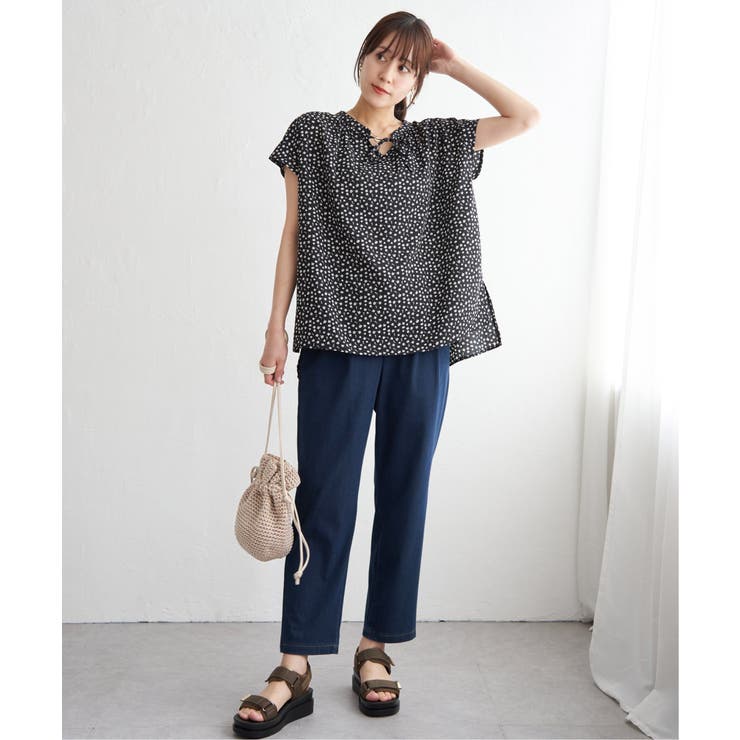 ジョーゼットフレンチスリーブブラウス | ikka  | 詳細画像7 