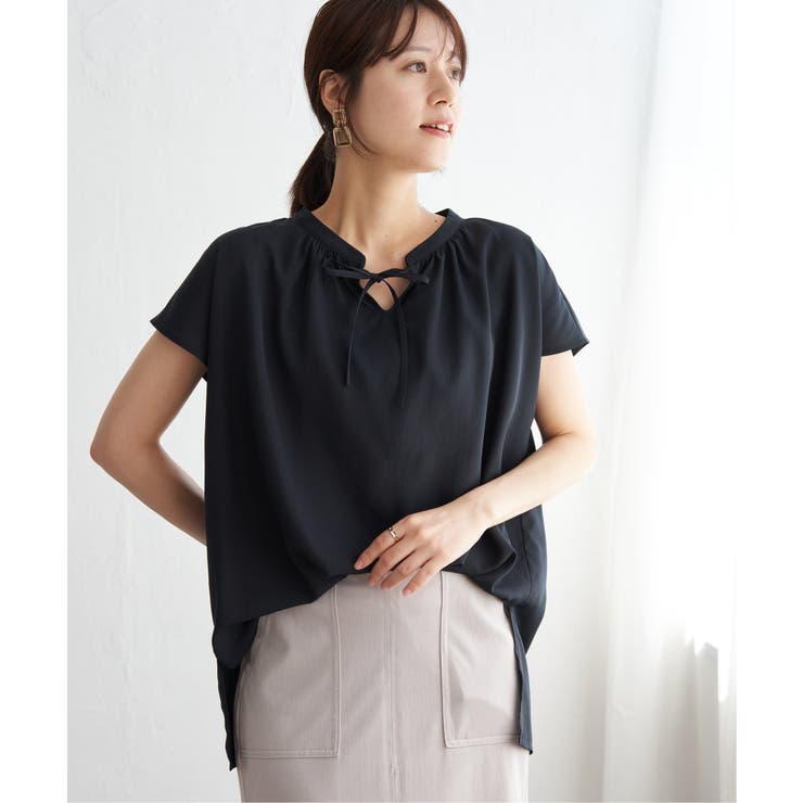 ジョーゼットフレンチスリーブブラウス | ikka  | 詳細画像9 