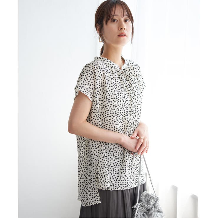 ジョーゼットフレンチスリーブブラウス | ikka  | 詳細画像3 