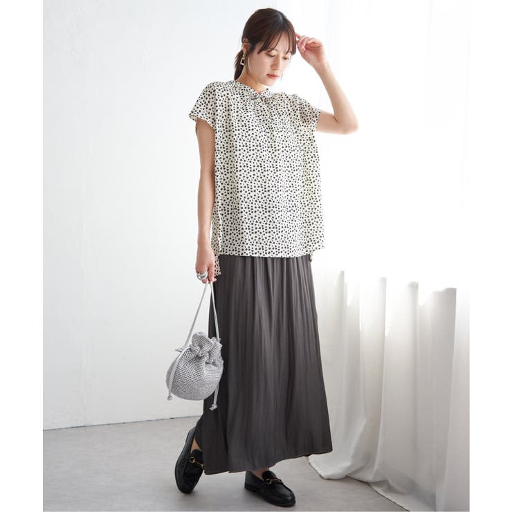 ジョーゼットフレンチスリーブブラウス | ikka  | 詳細画像4 