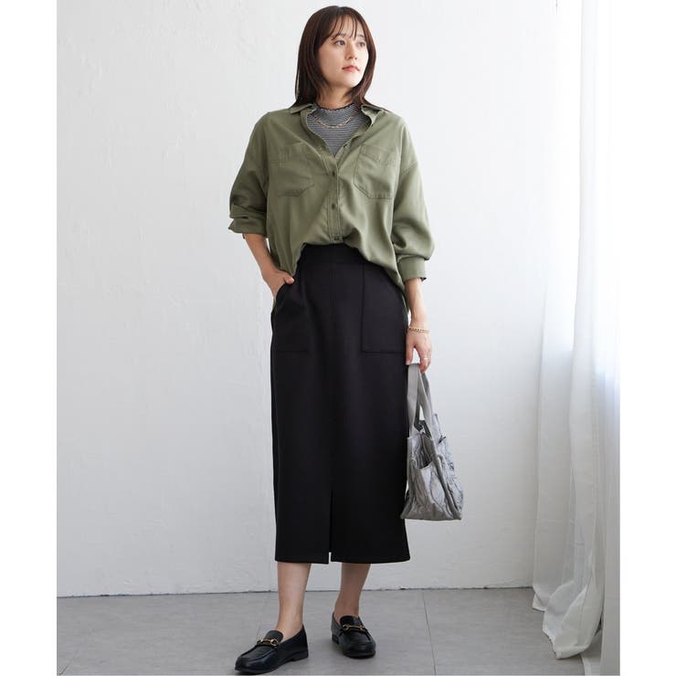 セルロース／デニムポケ付きシャツ | ikka  | 詳細画像13 