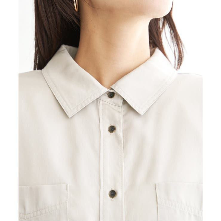 セルロース／デニムポケ付きシャツ | ikka  | 詳細画像26 