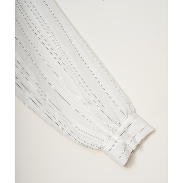 サテン／ドビーサイドリボンシャツ | ikka  | 詳細画像34 