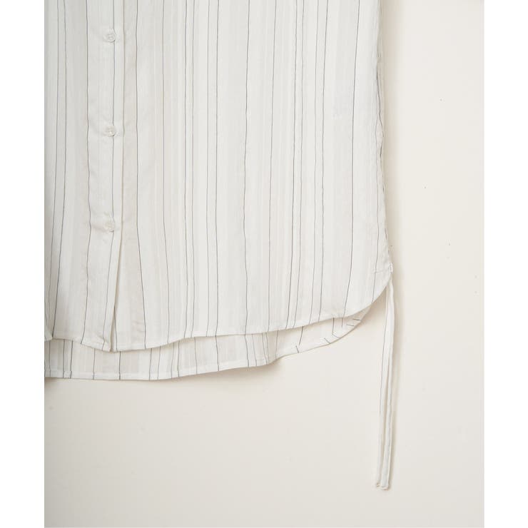 サテン／ドビーサイドリボンシャツ | ikka  | 詳細画像35 