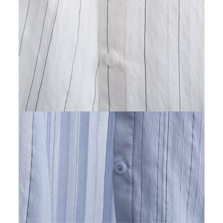 サテン／ドビーサイドリボンシャツ | ikka  | 詳細画像38 