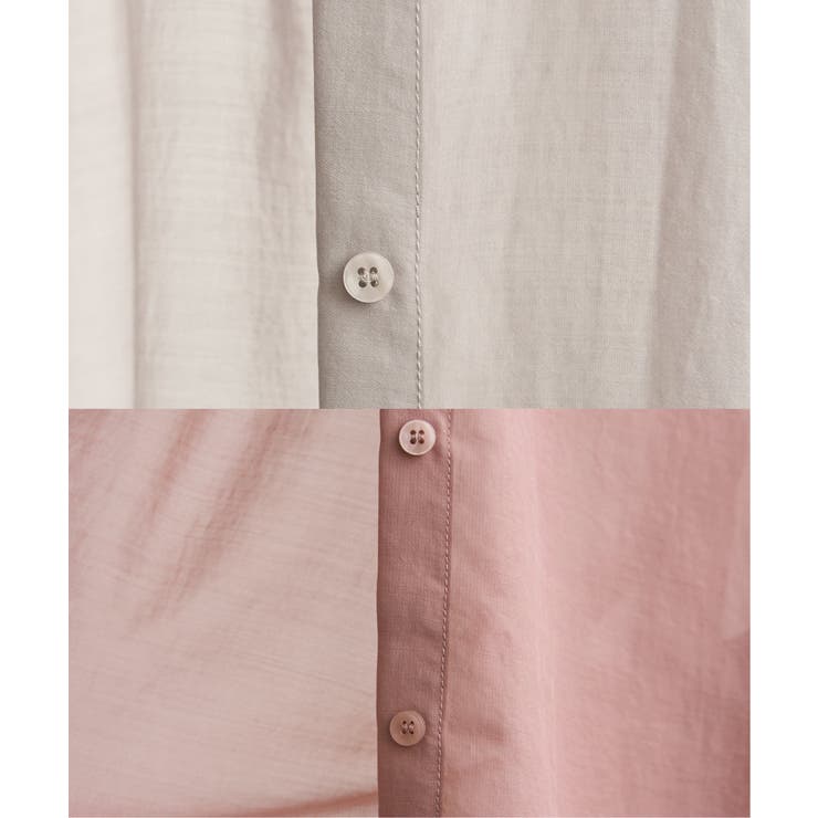 サテン／ドビーサイドリボンシャツ | ikka  | 詳細画像39 