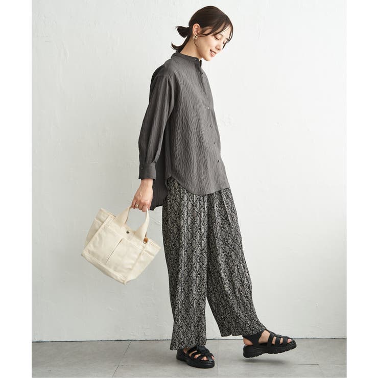 冷感リネンバンドカラーシャツ | ikka  | 詳細画像18 