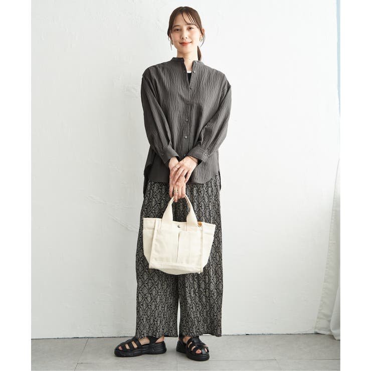 冷感リネンバンドカラーシャツ | ikka  | 詳細画像19 