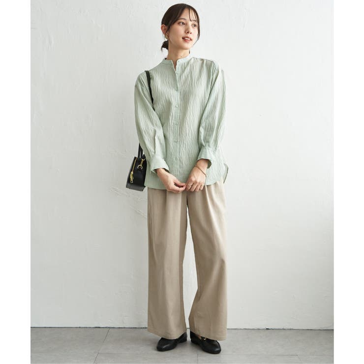 冷感リネンバンドカラーシャツ | ikka  | 詳細画像22 