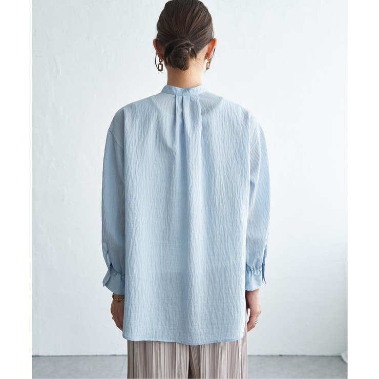 冷感リネンバンドカラーシャツ | ikka  | 詳細画像33 