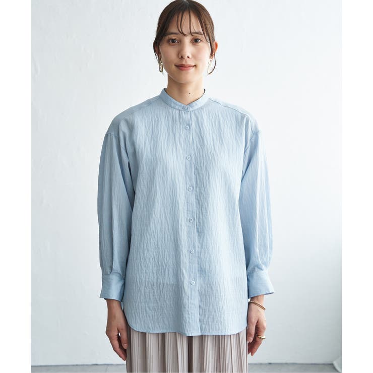 冷感リネンバンドカラーシャツ | ikka  | 詳細画像34 