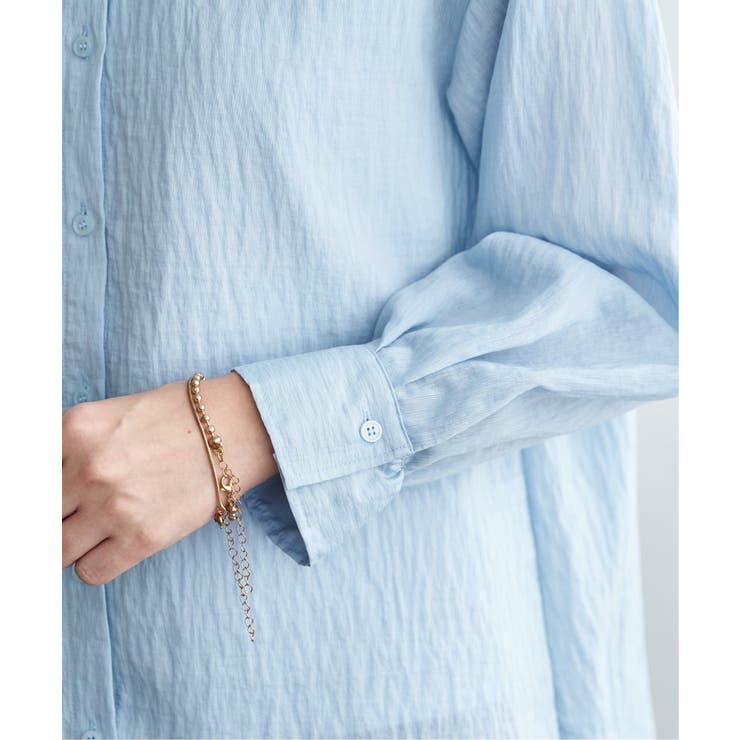 冷感リネンバンドカラーシャツ | ikka  | 詳細画像36 