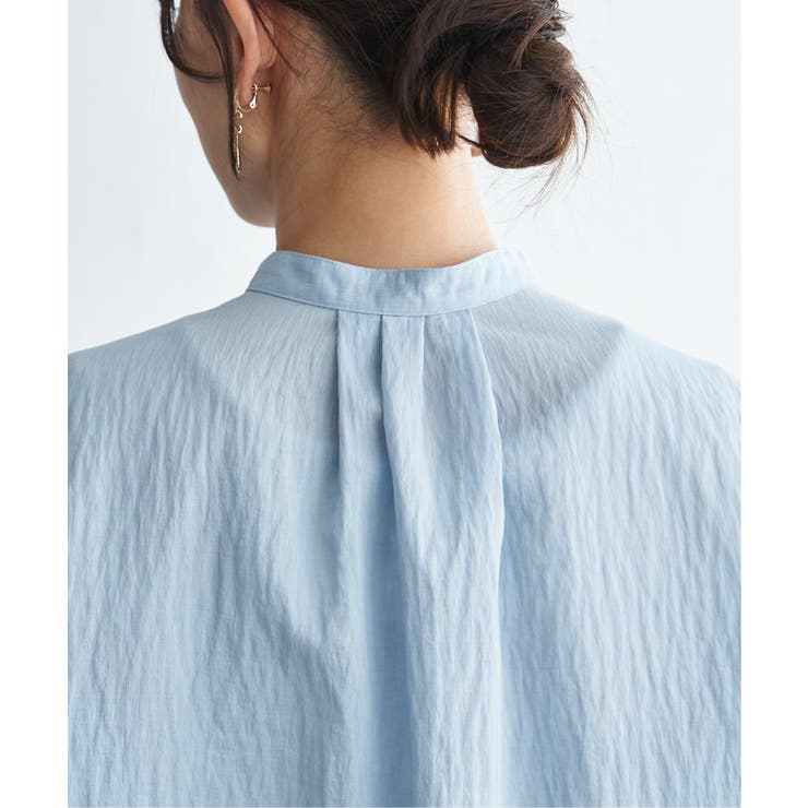 冷感リネンバンドカラーシャツ | ikka  | 詳細画像37 