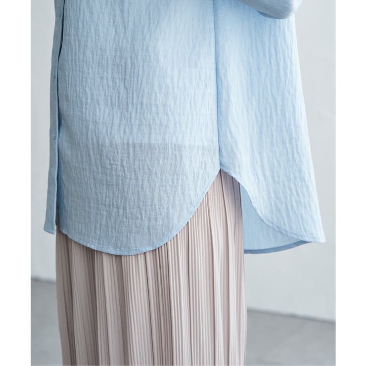 冷感リネンバンドカラーシャツ | ikka  | 詳細画像38 