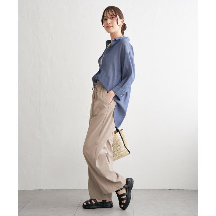 シアーデニム7分袖シャツ | ikka  | 詳細画像11 