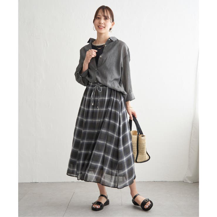 シアーデニム7分袖シャツ | ikka  | 詳細画像18 