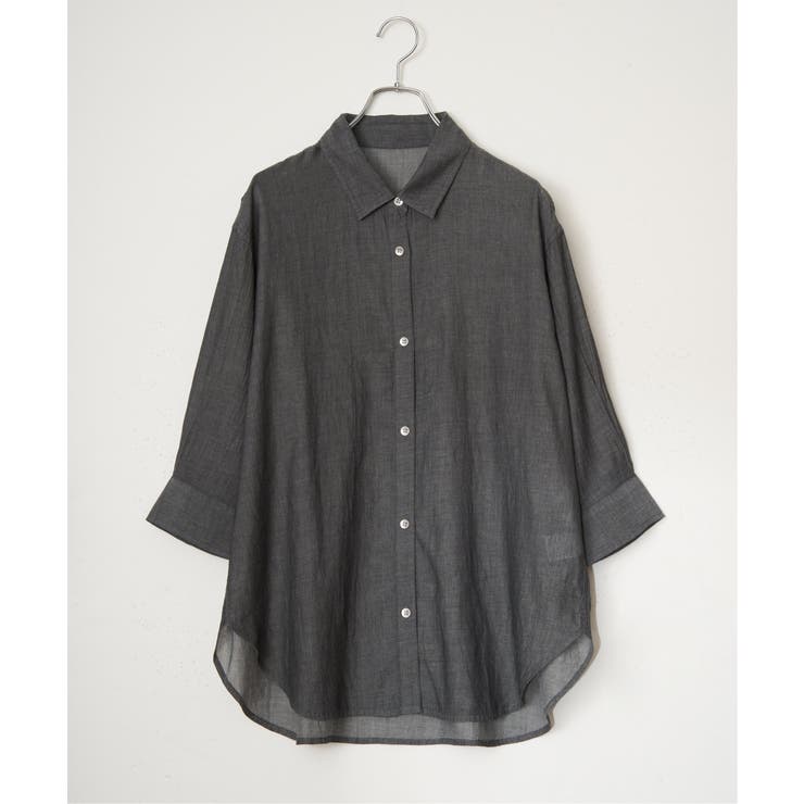 シアーデニム7分袖シャツ | ikka  | 詳細画像22 