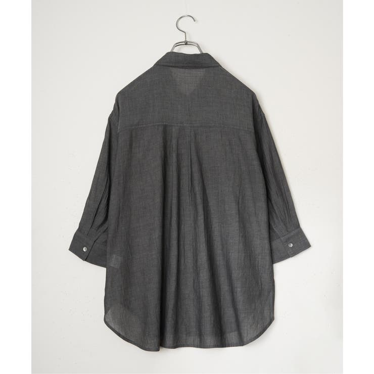 シアーデニム7分袖シャツ | ikka  | 詳細画像23 