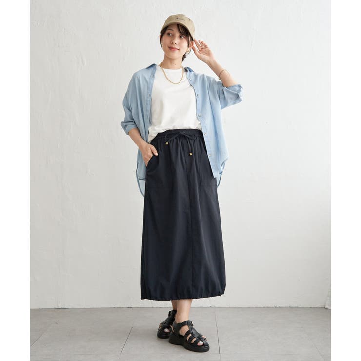 シアーデニム7分袖シャツ | ikka  | 詳細画像5 