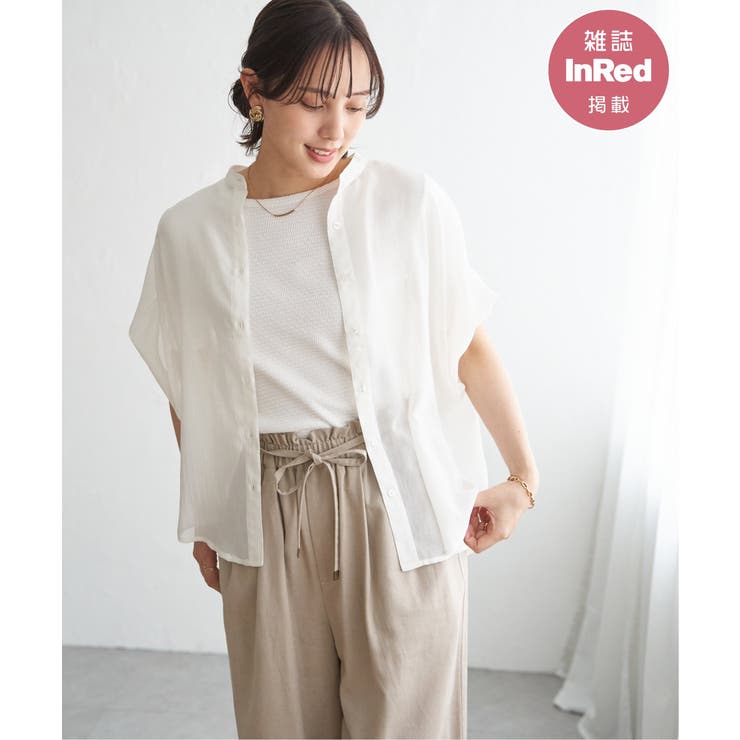 オフホワイト | 【雑誌InRed6月号掲載】コットンライクシアードルマンブラウス | ikka 