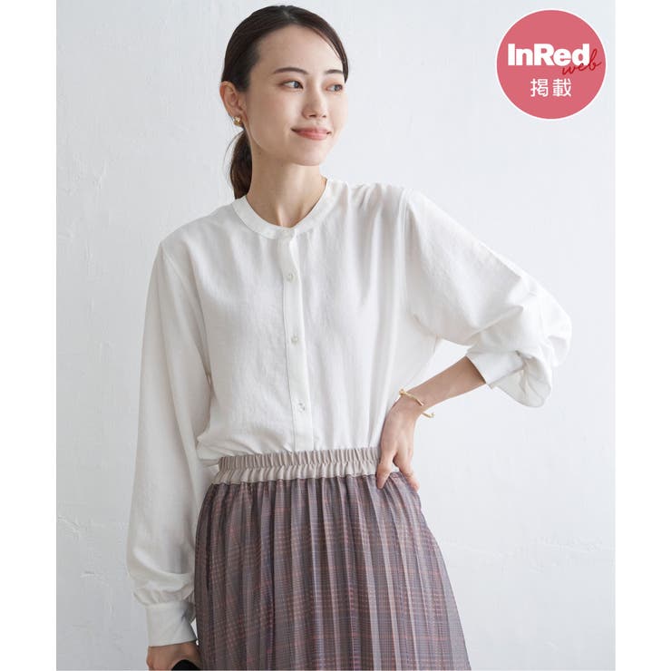 雑誌InRed web10月号掲載】前後2WAYバンドカラーシャツ[品番