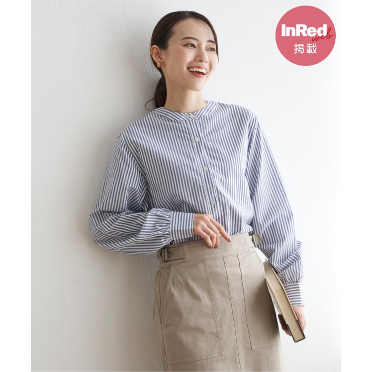 雑誌InRed web10月号掲載】前後2WAYバンドカラーシャツ[品番