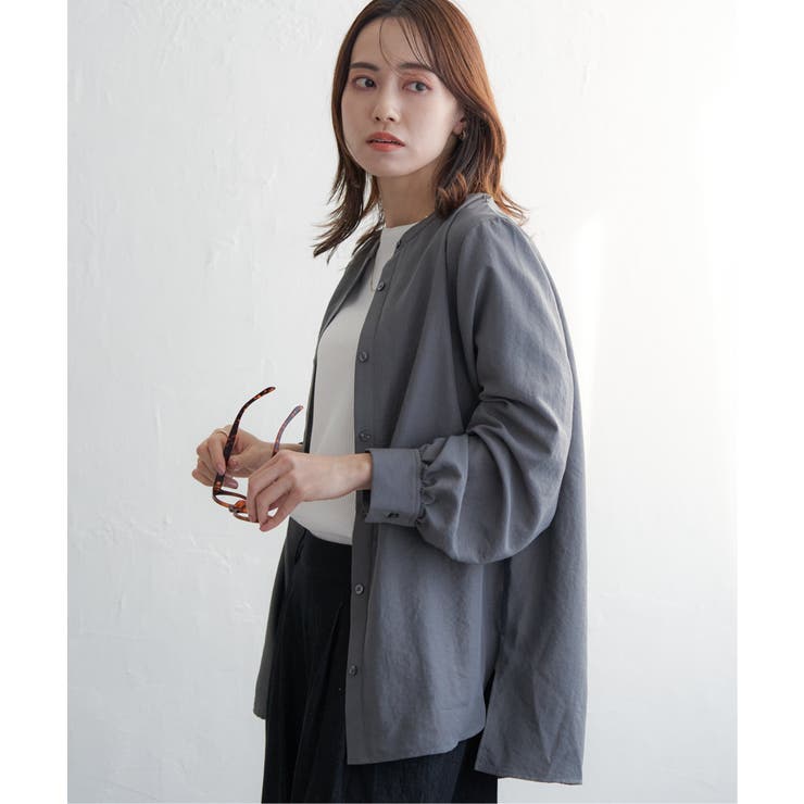 前後2WAYバンドカラーシャツ | ikka  | 詳細画像15 