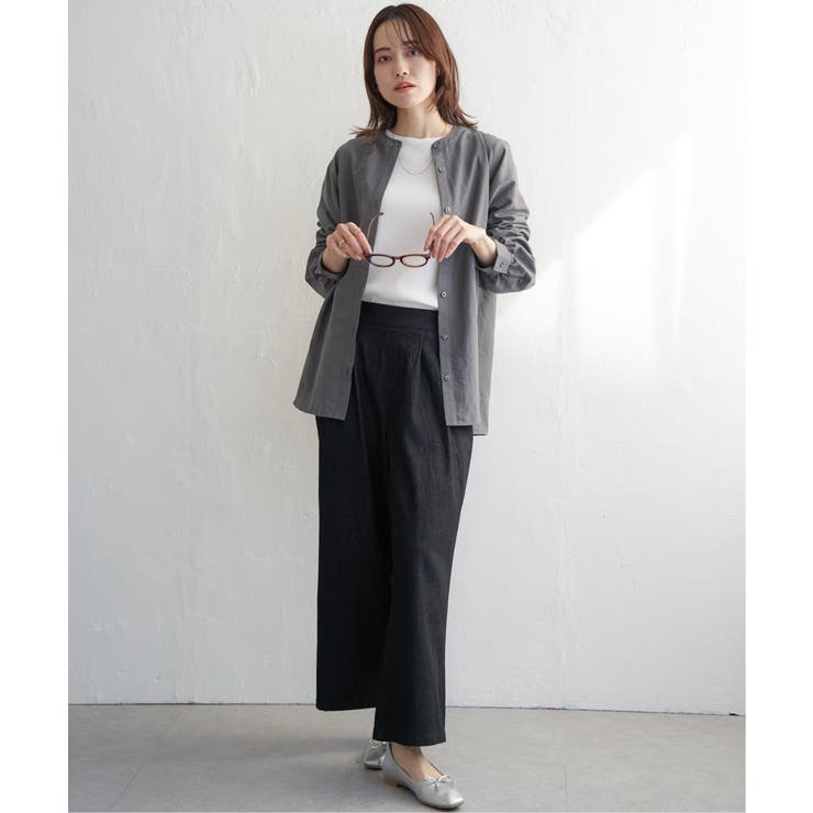 前後2WAYバンドカラーシャツ | ikka  | 詳細画像17 