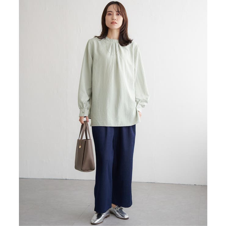 前後2WAYバンドカラーシャツ | ikka  | 詳細画像21 