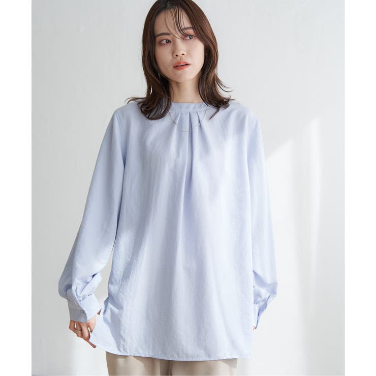 H809◾️アルマーニコレツォーニ　半衿シャツカラーカットソー　ストレッチ H809◾️アルマーニコレツォーニ 半衿シャツカラーカットソー