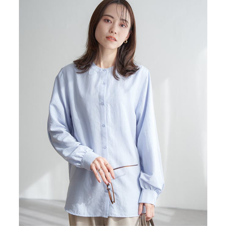 前後2WAYバンドカラーシャツ | ikka  | 詳細画像1 