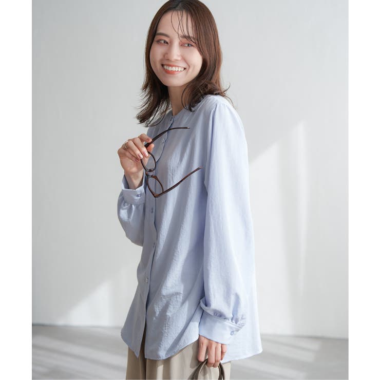 前後2WAYバンドカラーシャツ | ikka  | 詳細画像2 