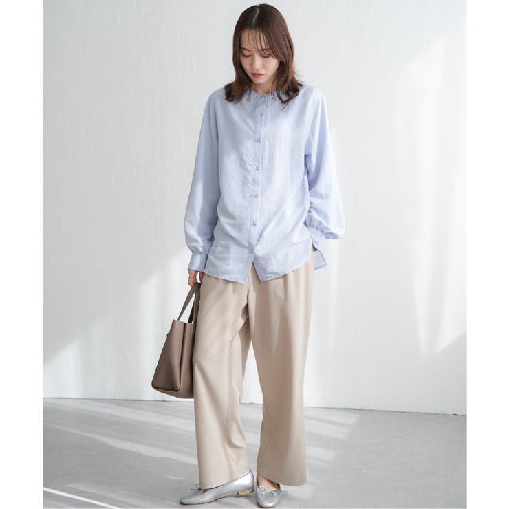 前後2WAYバンドカラーシャツ | ikka  | 詳細画像3 