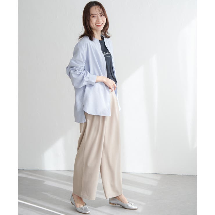 前後2WAYバンドカラーシャツ | ikka  | 詳細画像5 