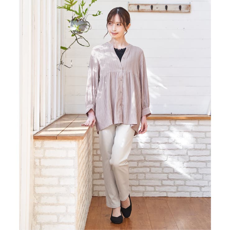 冷感楊柳バンドカラーシャツ | ikka  | 詳細画像6 