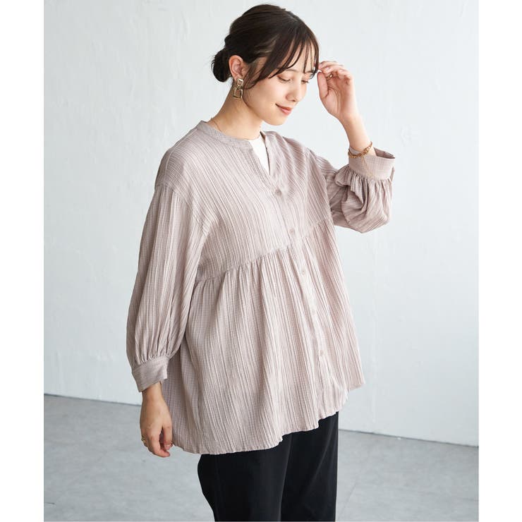 冷感楊柳バンドカラーシャツ | ikka  | 詳細画像7 