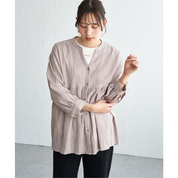 冷感楊柳バンドカラーシャツ | ikka  | 詳細画像8 