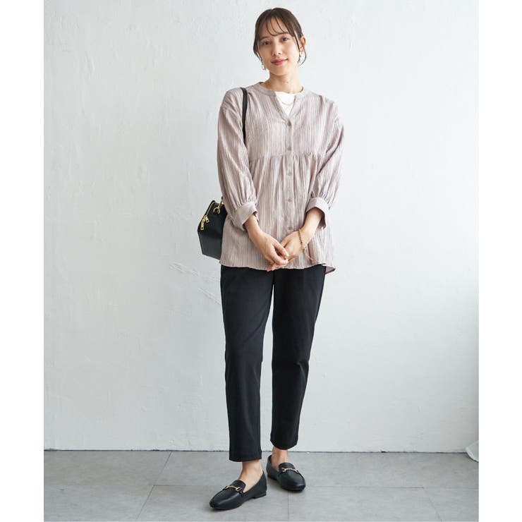 冷感楊柳バンドカラーシャツ | ikka  | 詳細画像9 