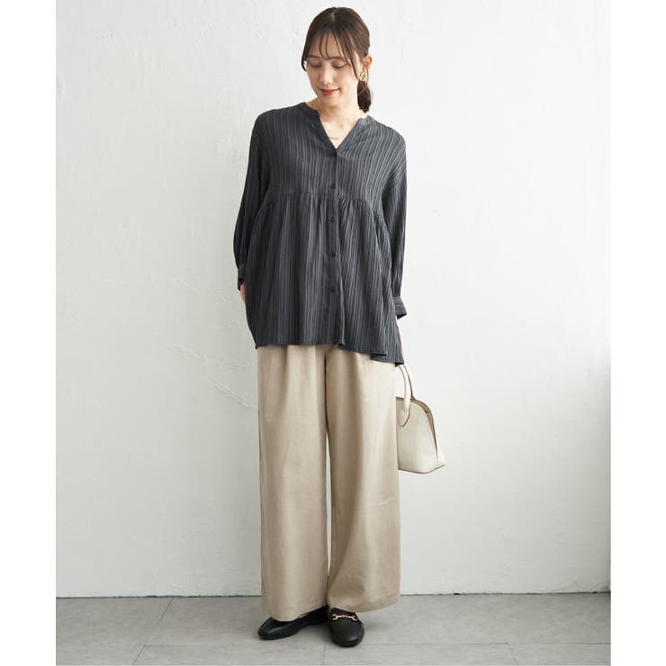 冷感楊柳バンドカラーシャツ | ikka  | 詳細画像12 