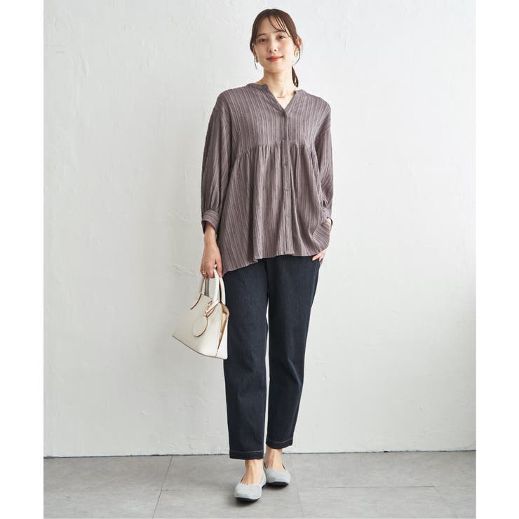 冷感楊柳バンドカラーシャツ | ikka  | 詳細画像20 