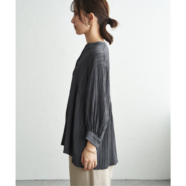 冷感楊柳バンドカラーシャツ | ikka  | 詳細画像22 