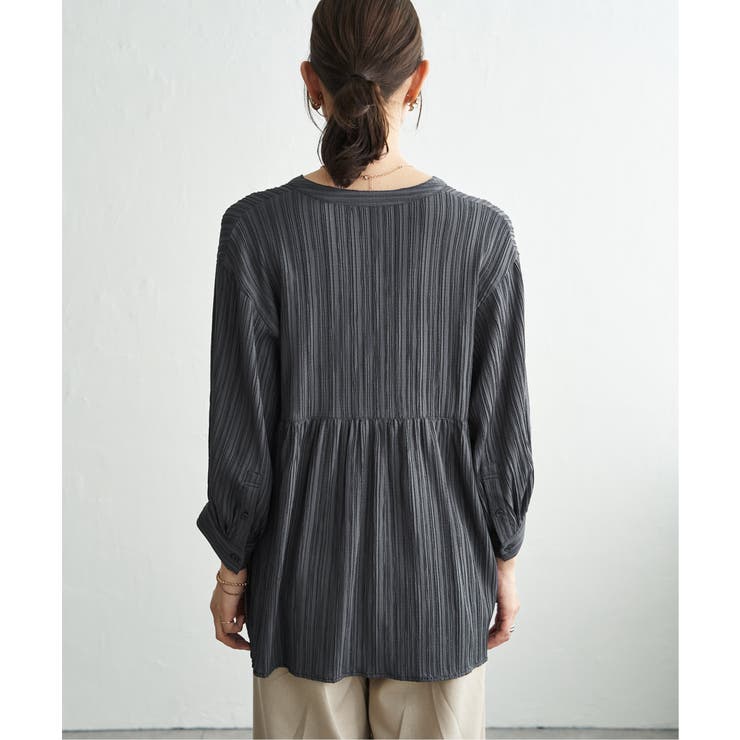 冷感楊柳バンドカラーシャツ | ikka  | 詳細画像23 