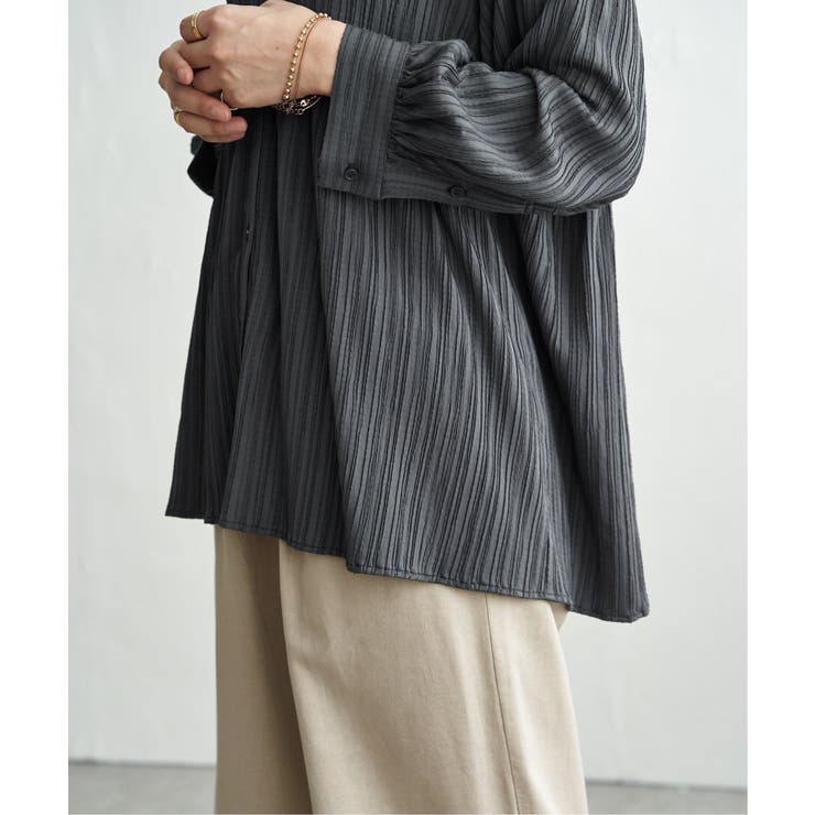 冷感楊柳バンドカラーシャツ | ikka  | 詳細画像26 