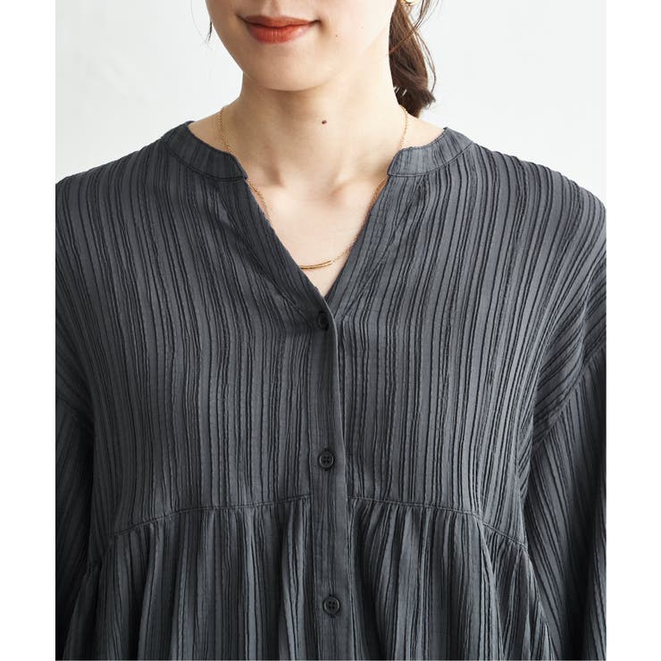 冷感楊柳バンドカラーシャツ | ikka  | 詳細画像27 