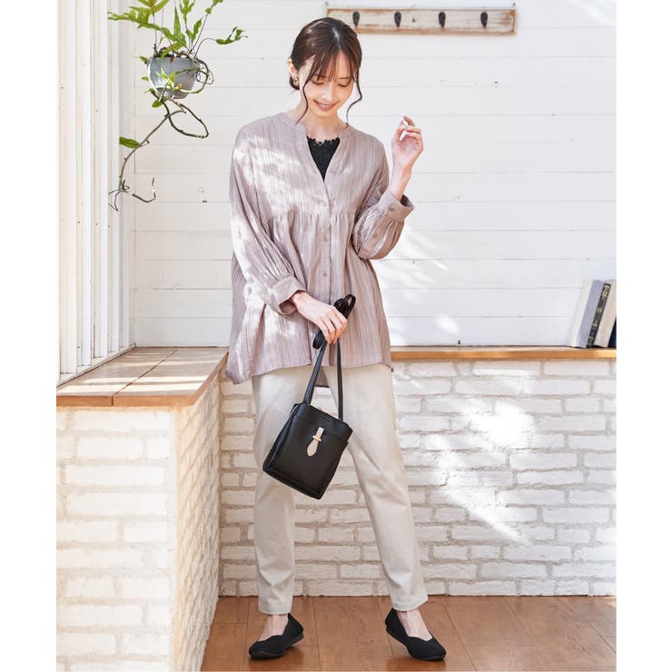 冷感楊柳バンドカラーシャツ | ikka  | 詳細画像4 