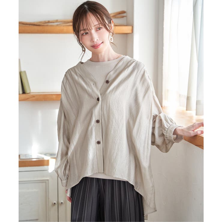 V襟シャーディガン | ikka  | 詳細画像1 