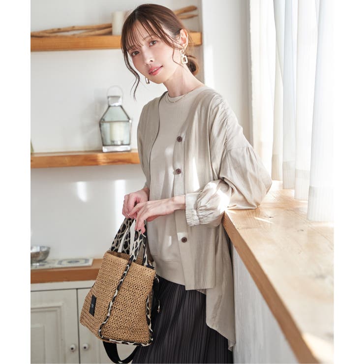 V襟シャーディガン | ikka  | 詳細画像7 