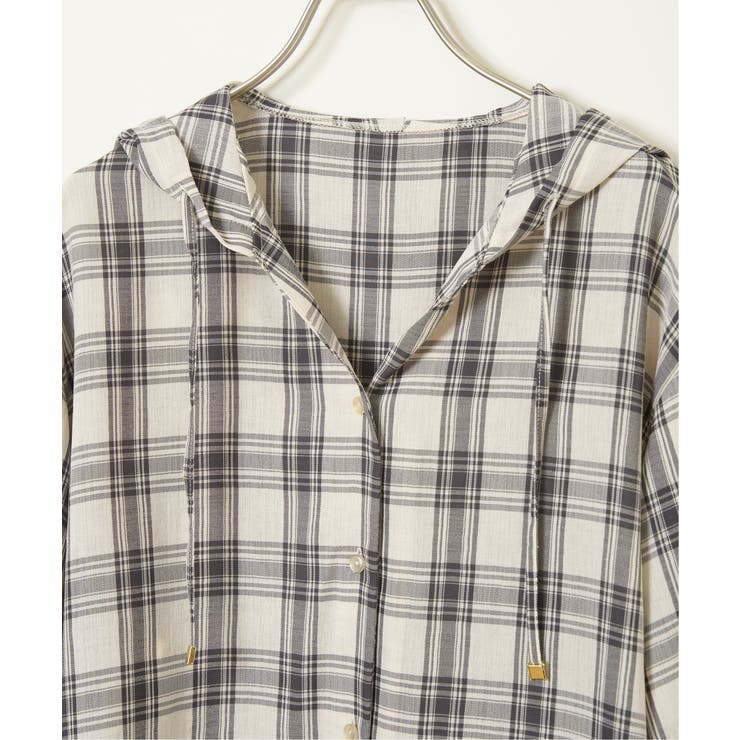 【接触冷感／UVカット】シアー7分袖フードシャツ | ikka  | 詳細画像23 