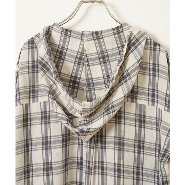 【接触冷感／UVカット】シアー7分袖フードシャツ | ikka  | 詳細画像25 